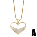cute animal bear heart shaped inlaid zircon pendant copper necklace wholesalepicture7