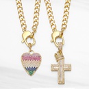fashion crown cross heart shaped pendant Cuban chain copper necklace wholesalepicture6