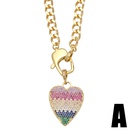 fashion crown cross heart shaped pendant Cuban chain copper necklace wholesalepicture7