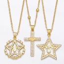 fashion inlaid zircon letter mama Fivepointed star copper clavicle chain wholesalepicture6