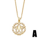 fashion inlaid zircon letter mama Fivepointed star copper clavicle chain wholesalepicture7