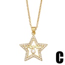 fashion inlaid zircon letter mama Fivepointed star copper clavicle chain wholesalepicture9