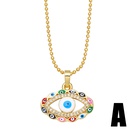 fashion hollow color dripping oil devils eye copper necklace wholesalepicture7