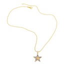fashion cross colored zircon fivepointed star retro copper clavicle chainpicture10