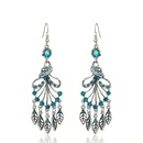 Fashion new long tassel leaf female exaggerated fashion alloy earrings bridal wholesalepicture8