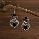 Fashion new heartshaped full diamond creative retro alloy earrings jewelry wholesalepicture8