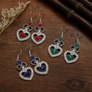 Fashion new heartshaped full diamond creative retro alloy earrings jewelry wholesalepicture11