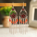 Fashion new retro round diamond flower long chain palace alloy earringspicture7