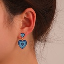 fashion color matching heart shaped oil dripping alloy drop earrings wholesalepicture6