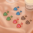 fashion color matching heart shaped oil dripping alloy drop earrings wholesalepicture7