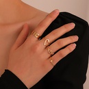 fashion hollow heart geometric ring set simple plain circle open butterfly ringpicture7