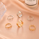 fashion hollow heart geometric ring set simple plain circle open butterfly ringpicture10