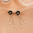 retro diamond black camellia earrings fashion alloy earringspicture9