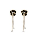 retro diamond black camellia earrings fashion alloy earringspicture10