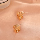 fashion zircon star earrings simple Cshaped geometric copper earringspicture7