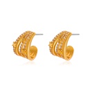 fashion zircon star earrings simple Cshaped geometric copper earringspicture10