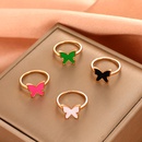 retro drip oil butterfly copper ring fashion color geometric index finger ringpicture8