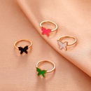 retro drip oil butterfly copper ring fashion color geometric index finger ringpicture9