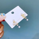 fashion pearl zircon microset fourpointed star earrings copper earringspicture8