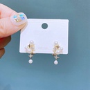 fashion pearl zircon microset fourpointed star earrings copper earringspicture9