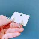 fashion pearl zircon microset fourpointed star earrings copper earringspicture10