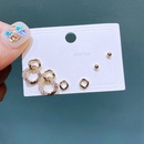 fashion earring set simple geometric stud earrings three pairs of copper earringspicture7