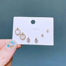 fashion earring set simple round zircon three pairs of copper earringspicture9