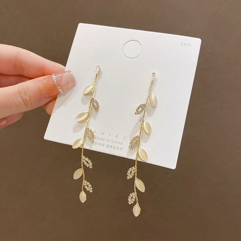 fashion tassel wheat earrings simple long copper earrings