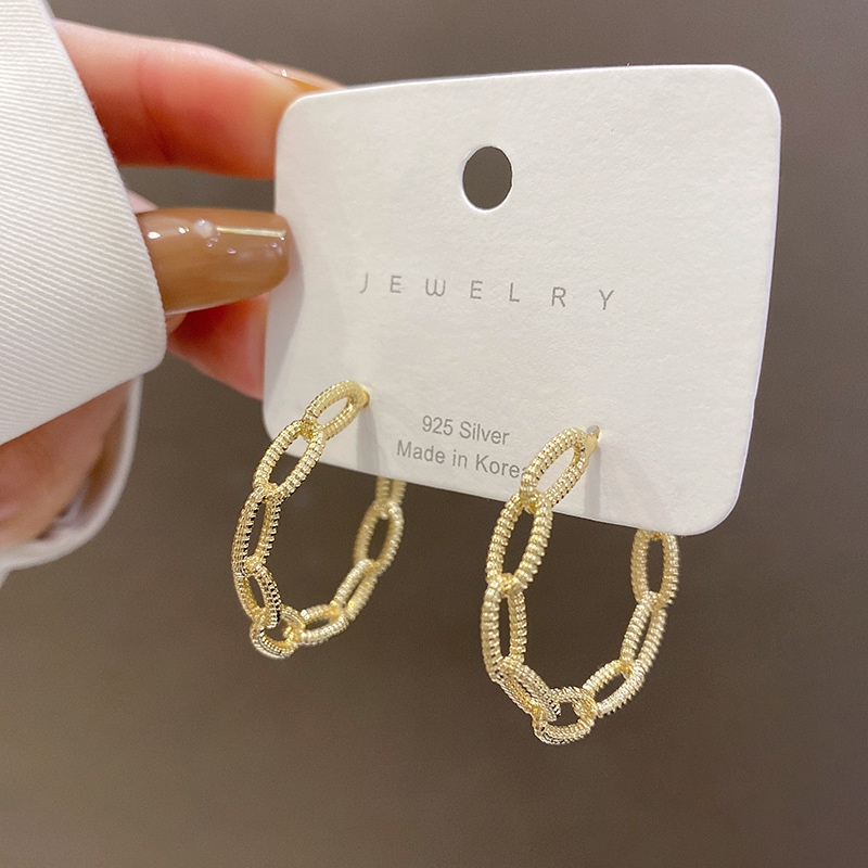 fashion chain shaped earrings irregular simple copper earrings