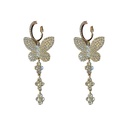 fashion rhinestone pearl butterfly earrings retro alloy earringspicture11