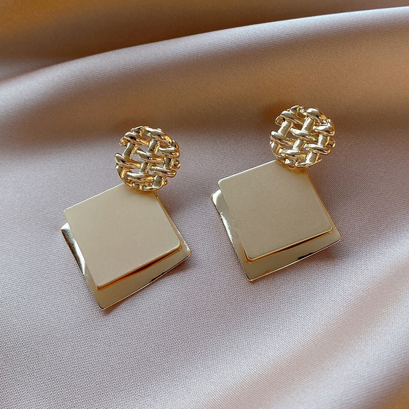 fashion geometric square sequin earrings simple alloy earrings