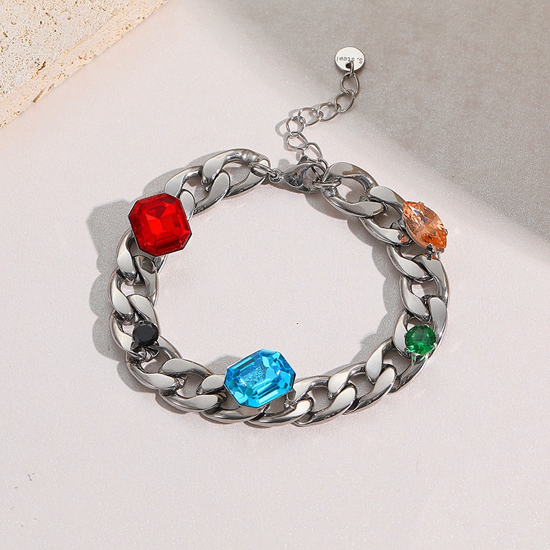 female fashion color zirconium stainless steel jewelry trend