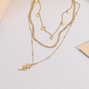 fashion rose pendant sweater chain stainless steel muiltlayered clavicle chainpicture7