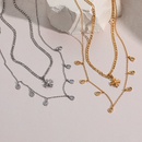 fashion necklace doublelayer zircon titanium steel 18k necklacepicture6