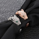 Couples Open Ring Adjustable Fashion Leopard Head Diamonds Alloy Ringpicture10