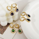 stainless steel 18k water drop zircon green fashion crystal pendant earringspicture7