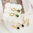 stainless steel 18k water drop zircon green fashion crystal pendant earringspicture10