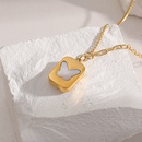 fashion butterfly square necklace simple 18k pendant titanium steel necklacepicture7