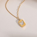 fashion butterfly square necklace simple 18k pendant titanium steel necklacepicture8