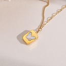 fashion butterfly square necklace simple 18k pendant titanium steel necklacepicture9