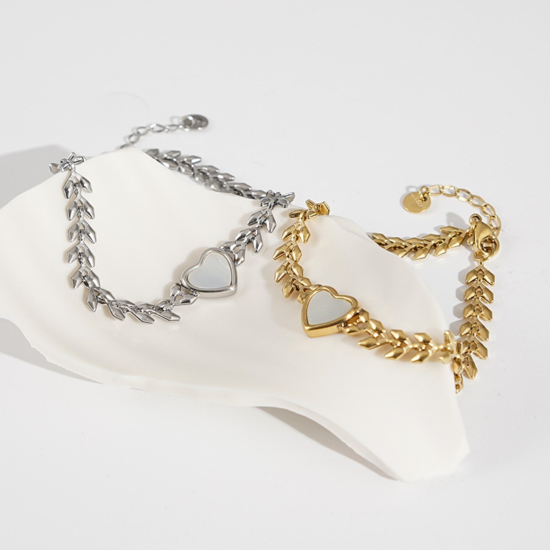 heart shaped fashion 18k gold retro titanium steel new jewelry