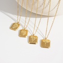 fashion flower square pendant 18k gold retro titanium steel clavicle chainpicture9