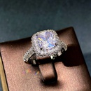 new copper jewelry fashion square round zircon microencrusted diamond ringpicture9