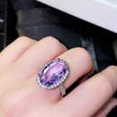 fashion imitation amethyst copper microencrusted large zircon ring femalepicture8
