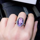 fashion imitation amethyst copper microencrusted large zircon ring femalepicture9
