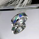 fashion copper inlaid bluegreen zircon couple ring simple wave carved ringpicture10
