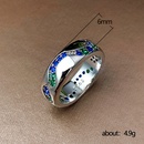 fashion copper inlaid bluegreen zircon couple ring simple wave carved ringpicture11