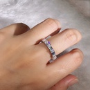fashion copper whole circle ladder square zircon row index finger ring wholesalepicture7