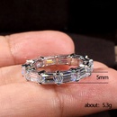 fashion copper whole circle ladder square zircon row index finger ring wholesalepicture10
