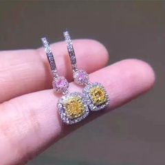 Boucles d'oreilles en cuivre avec diamants de couleur longue à la mode Boucles d'oreilles de mariage exquises